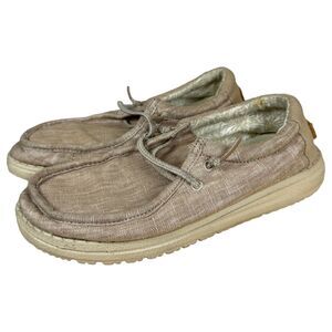 Hey Dude Wally Youth Beige Slip On Loafers Youth Size 2/3